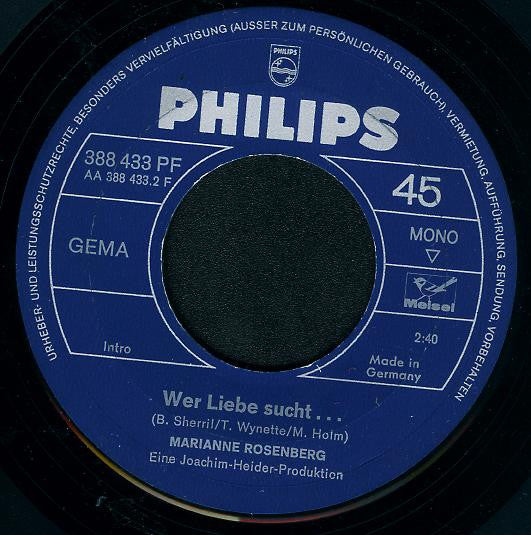 Marianne Rosenberg : Mr. Paul McCartney / Wer Liebe Sucht (7", Single, Mono)