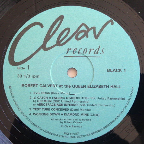 Robert Calvert : At The Queen Elizabeth Hall (LP, Album, Ltd)