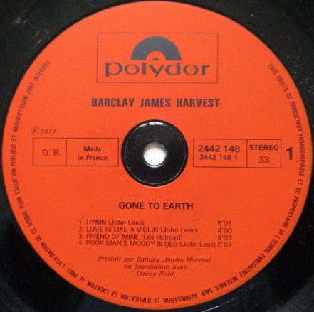 Barclay James Harvest : Gone To Earth (LP, Album, RE)