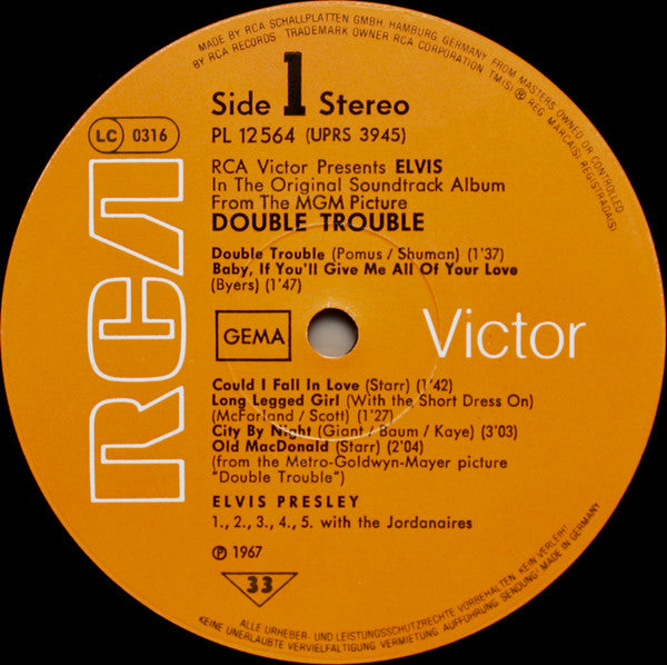 Elvis Presley : Double Trouble (LP, Album, RE)