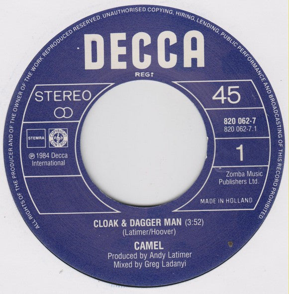 Camel : Cloak And Dagger Man (7", Single)
