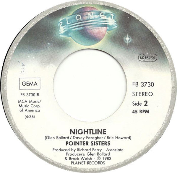 Pointer Sisters : Automatic / Nightline (7", Single, Lar)