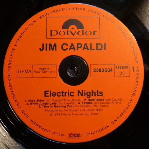 Jim Capaldi : Electric Nights (LP, Album)