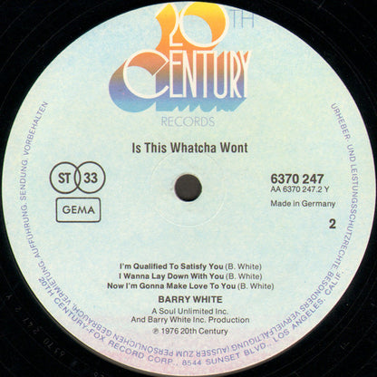 Barry White : Is This Whatcha Wont? (LP, Album)