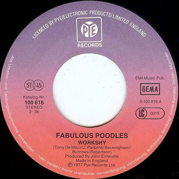Fabulous Poodles : Workshy (7", Single)