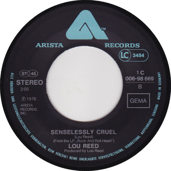 Lou Reed : I Believe In Love  (7", Single)