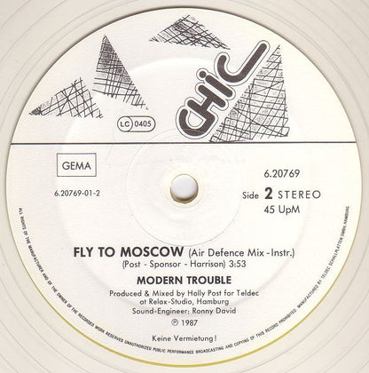 Modern Trouble : Fly To Moscow (12", Maxi, Ltd, Cle)