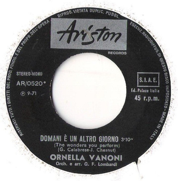 Ornella Vanoni : Domani È Un Altro Giorno (7")