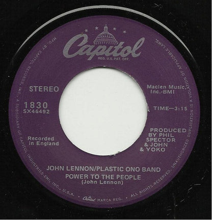 John Lennon / Plastic Ono Band* : Power To The People (7", Single, RE)