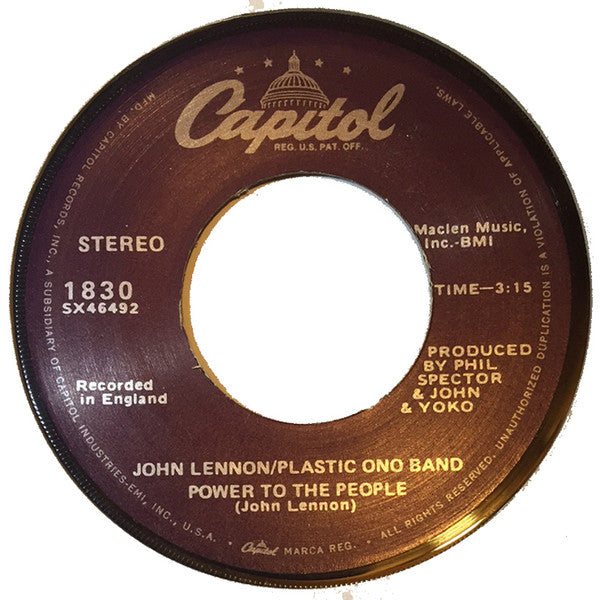John Lennon / Plastic Ono Band* : Power To The People (7", Single, RE)