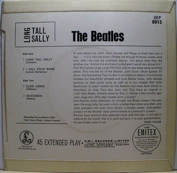The Beatles : Long Tall Sally (7", EP, Mono, RP)