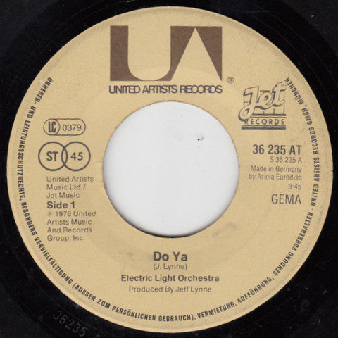 Electric Light Orchestra : Do Ya (7", Single)