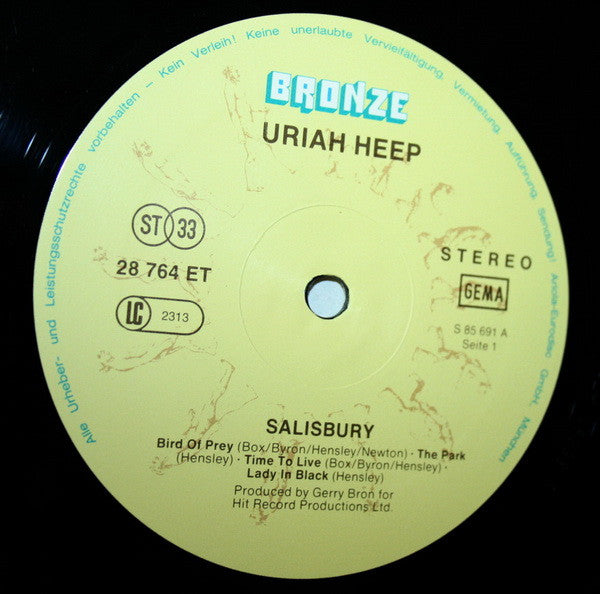 Uriah Heep : Salisbury (LP, Album, RE, Gat)