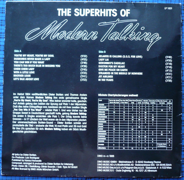 Modern Talking : Best Of (16 Superhits. The Superhits Of Modern Talking) (LP, Comp)