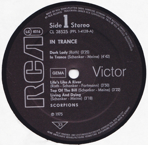 Scorpions : In Trance (LP, Album, RE)