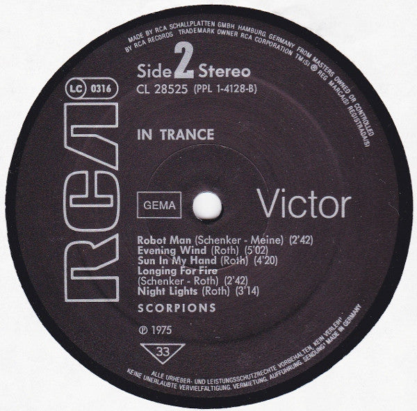 Scorpions : In Trance (LP, Album, RE)