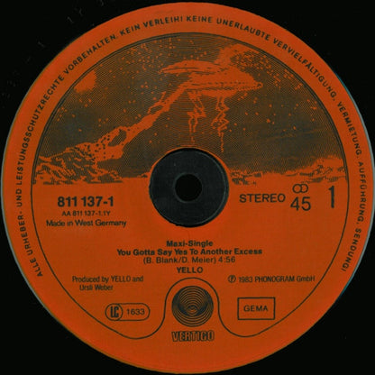 Yello : You Gotta Say Yes To Another Excess (12", Maxi, Red)