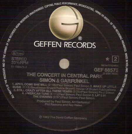 Simon & Garfunkel : The Concert In Central Park (2xLP, Album, Bla)