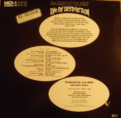 Barry McGuire : Eve Of Destruction (LP, Album, RE)