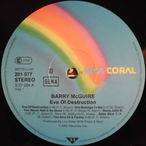 Barry McGuire : Eve Of Destruction (LP, Album, RE)