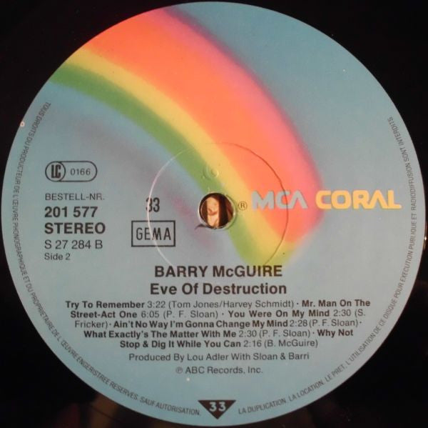 Barry McGuire : Eve Of Destruction (LP, Album, RE)