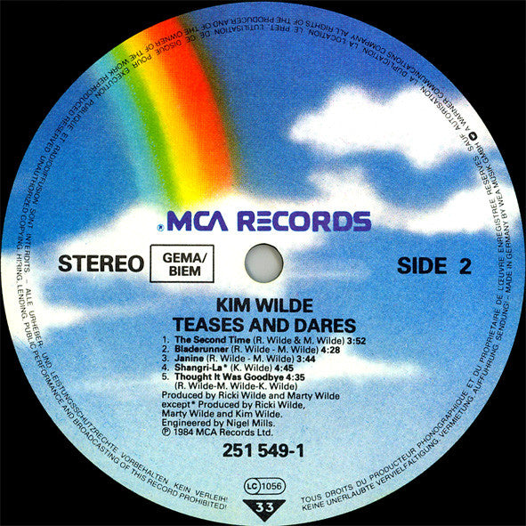 Kim Wilde : Teases & Dares (LP, Album, Rec)