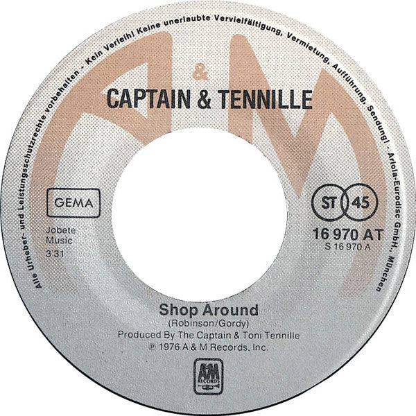 Captain And Tennille : Shop Around  (7", Single)
