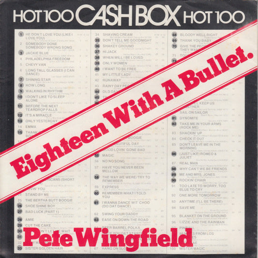 Pete Wingfield : Eighteen With A Bullet (7", Single)