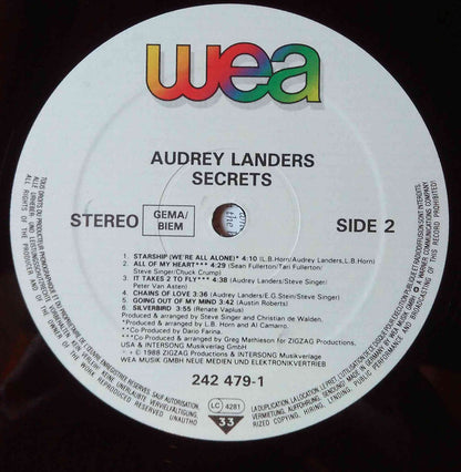 Audrey Landers : Secrets (LP, Album)