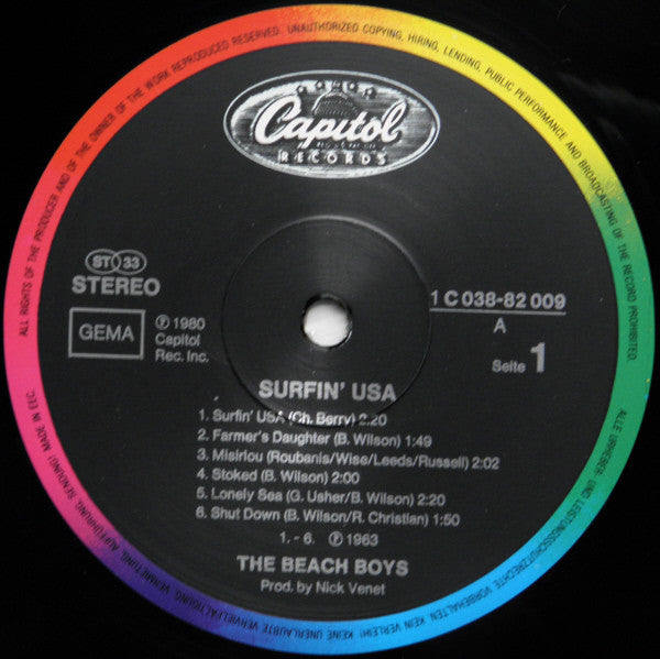 The Beach Boys : Surfin' USA (LP, Album, RE)