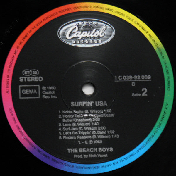 The Beach Boys : Surfin' USA (LP, Album, RE)
