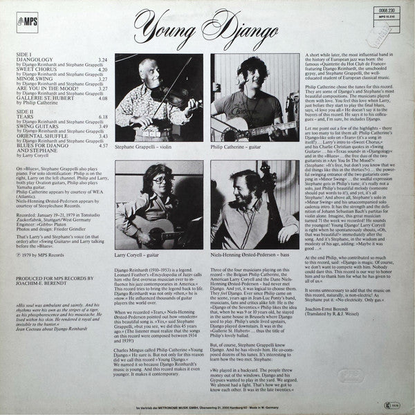 Stephane Grappelli*, Philip Catherine, Larry Coryell, Niels-Henning Ørsted Pedersen : Young Django (LP, Album)