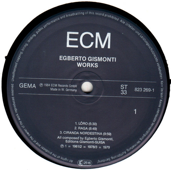 Egberto Gismonti : Works (LP, Comp, Ltd)