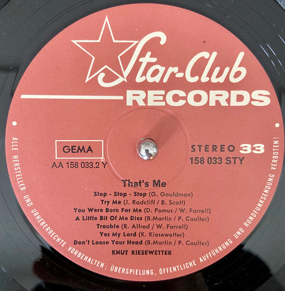Knut Kiesewetter : That's Me (LP, Album)