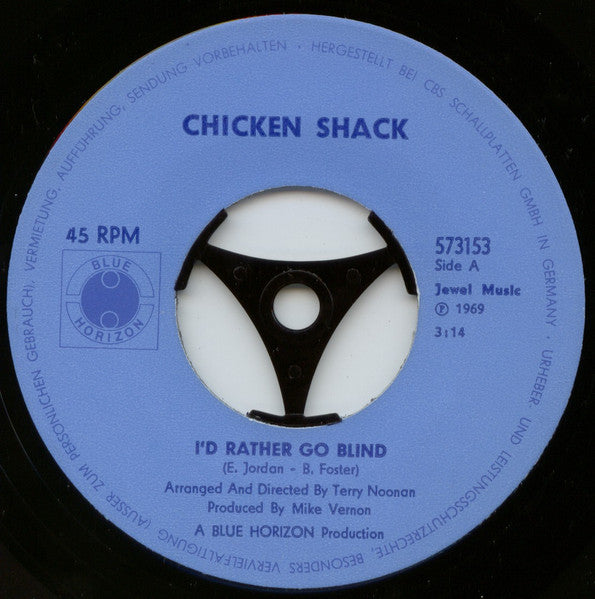 Chicken Shack : I'd Rather Go Blind / Night Life (7", Single, Mono)