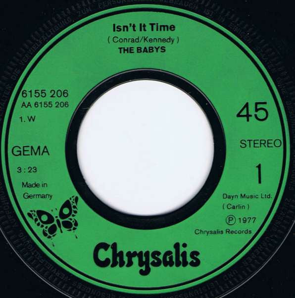 The Babys : Isn't It Time (7", Single)