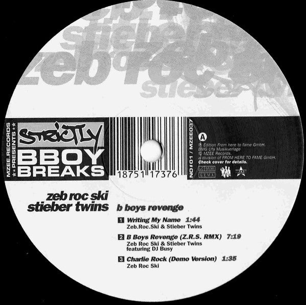 Zeb Roc Ski* & Stieber Twins : B Boys Revenge (12", EP)