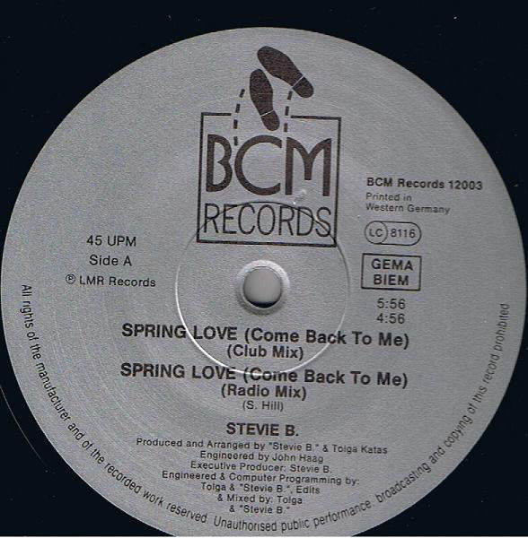 Stevie B.* : Spring Love (Come Back To Me) (12")