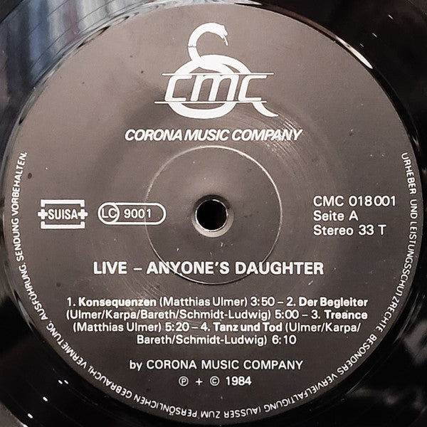 Anyone's Daughter : Live (2xLP, Album)