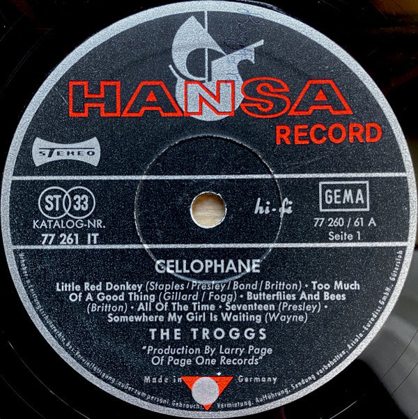 The Troggs : Cellophane (LP, Album)