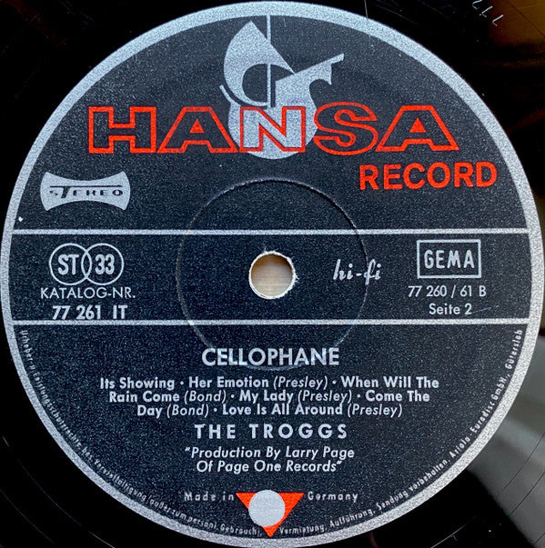 The Troggs : Cellophane (LP, Album)