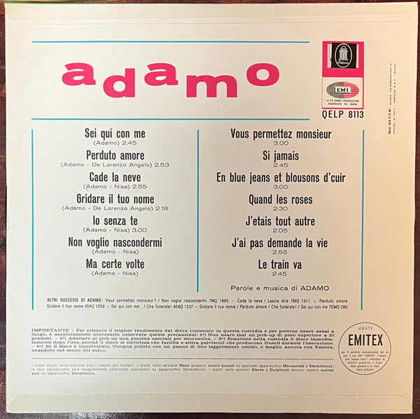 Adamo : Adamo (LP, Comp)