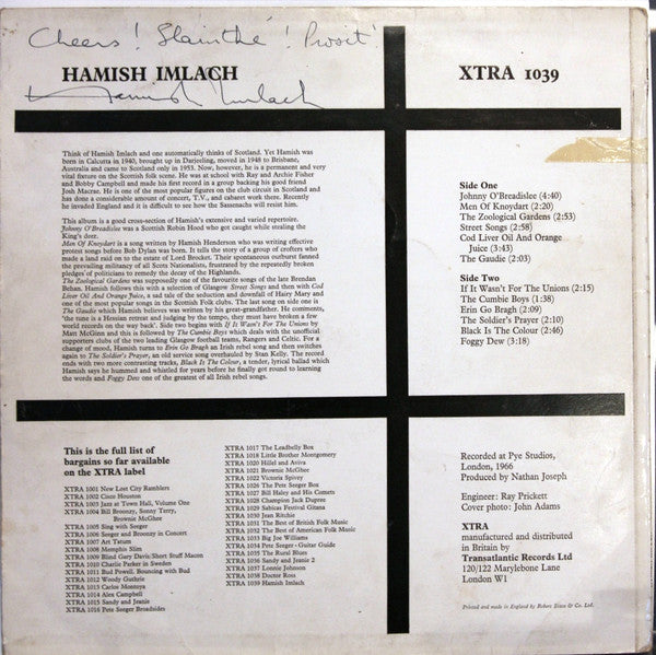Hamish Imlach : Hamish Imlach (LP, Album)