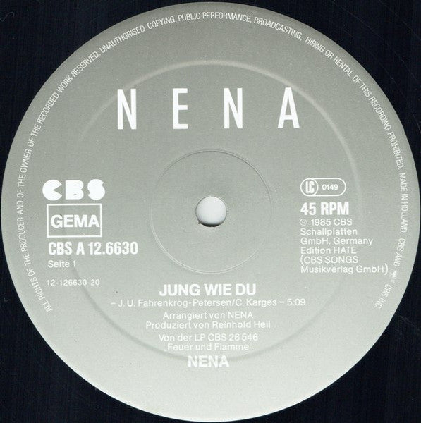 Nena : Jung Wie Du (12", Maxi)