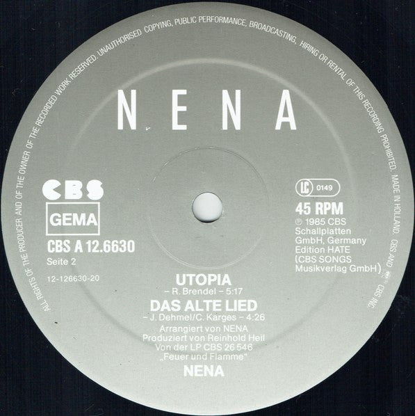 Nena : Jung Wie Du (12", Maxi)