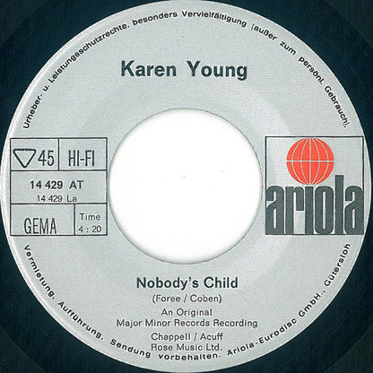 Karen Young (2) : Nobody's Child / Oh How I Miss You (7")