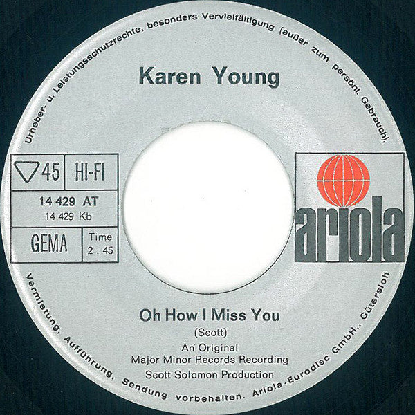 Karen Young (2) : Nobody's Child / Oh How I Miss You (7")