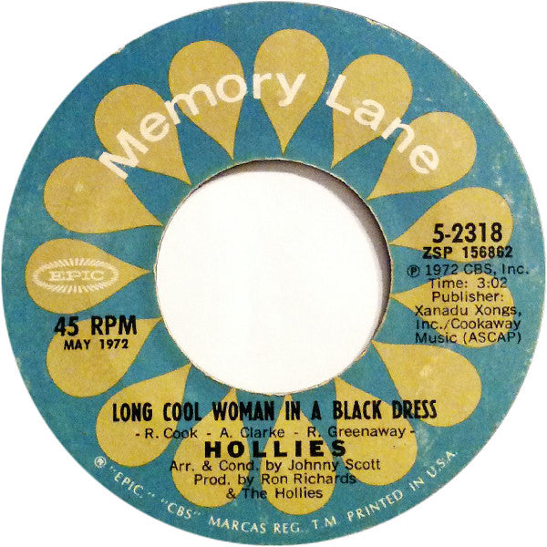 Hollies* : Long Cool Woman In A Black Dress / Long Dark Road (7", Single)