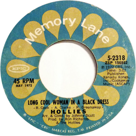 Hollies* : Long Cool Woman In A Black Dress / Long Dark Road (7", Single)