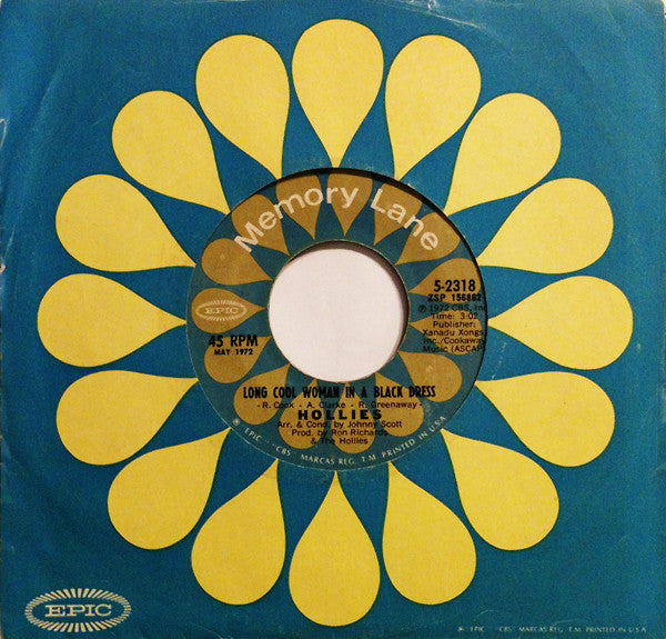 Hollies* : Long Cool Woman In A Black Dress / Long Dark Road (7", Single)